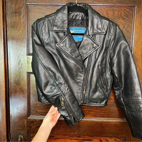 Xelement by USA Leather real leather jacket with quilted lining, size S - Picture 2 of 5